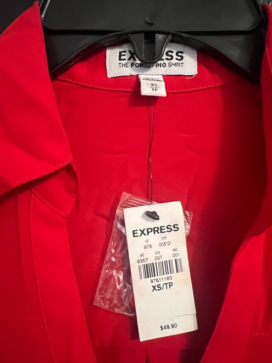 EXPRESS 🔥 Portofino Red Hot Button-Down Shirt - Picture 2 of 4